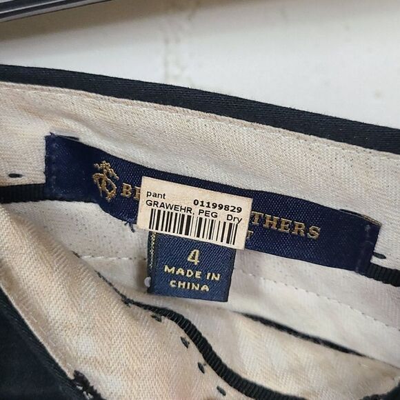 Brooks Brothers Natalie Fit Black Skinny Cropped Woman's Ankle Pant Printed Cuff - Picture 9 of 11